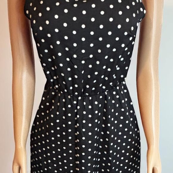 Polka Dot Print Black Maxi Dress - Picture 7 of 7